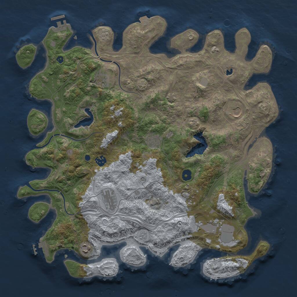 Rust Map: Procedural Map, Size: 4250, Seed: 23768, 15 Monuments