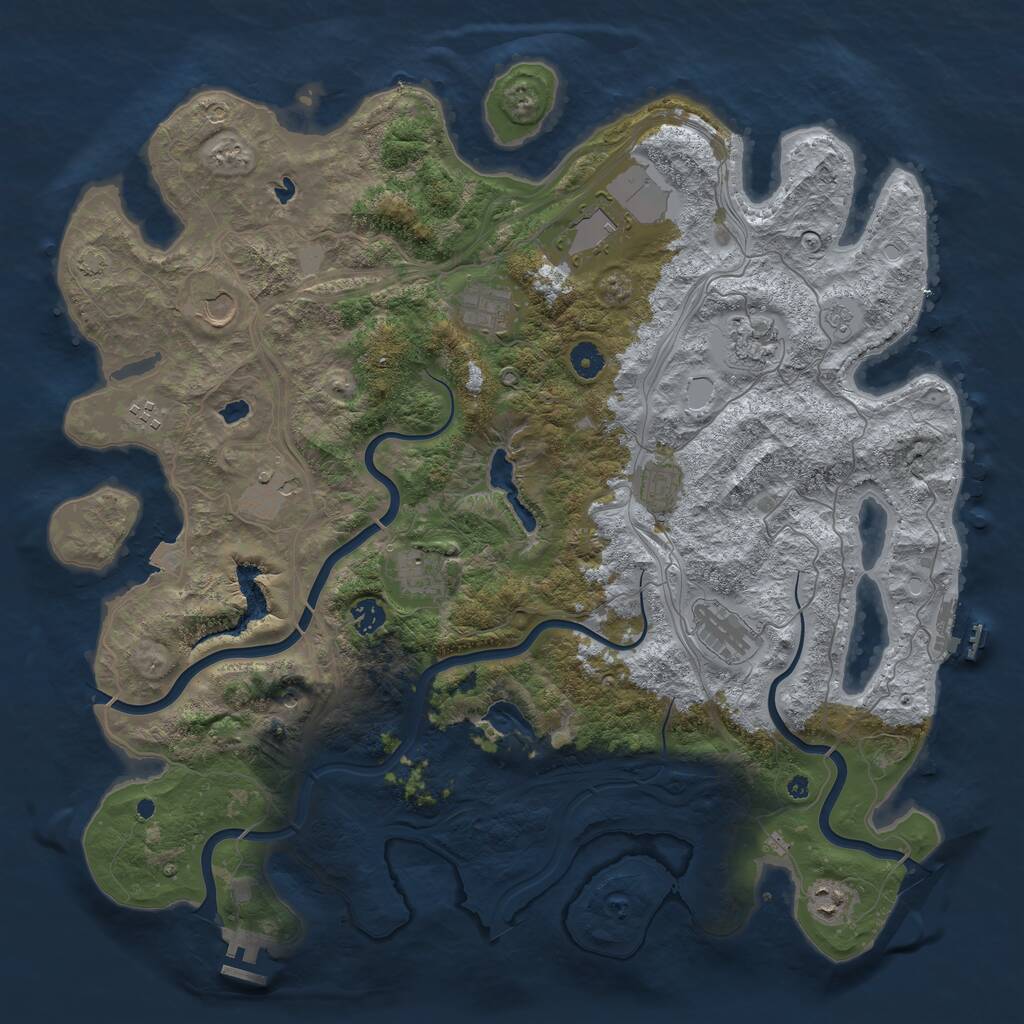 Rust Map: Procedural Map, Size: 4500, Seed: 1672740572, 17 Monuments