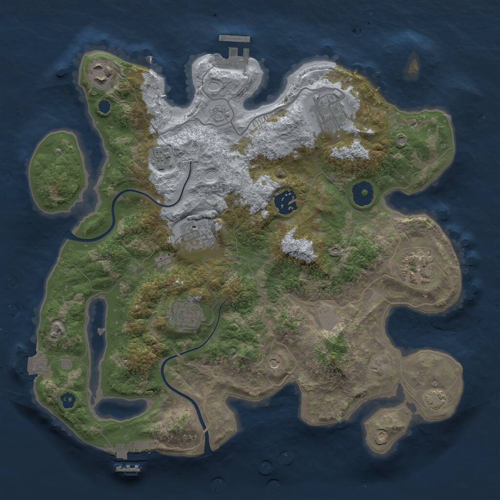 Rust Map: Procedural Map, Size: 3250, Seed: 968932673, 13 Monuments