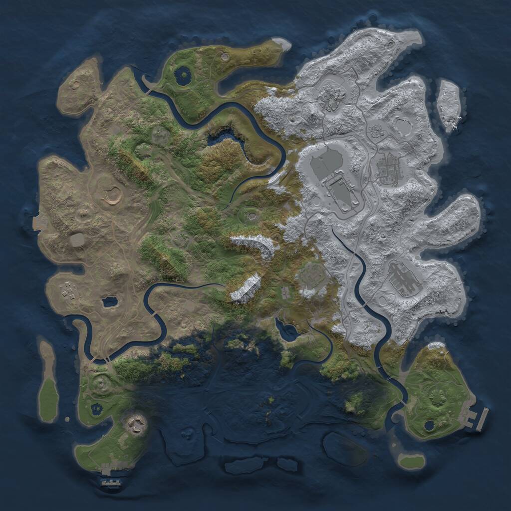 Rust Map: Procedural Map, Size: 4250, Seed: 120060532, 14 Monuments