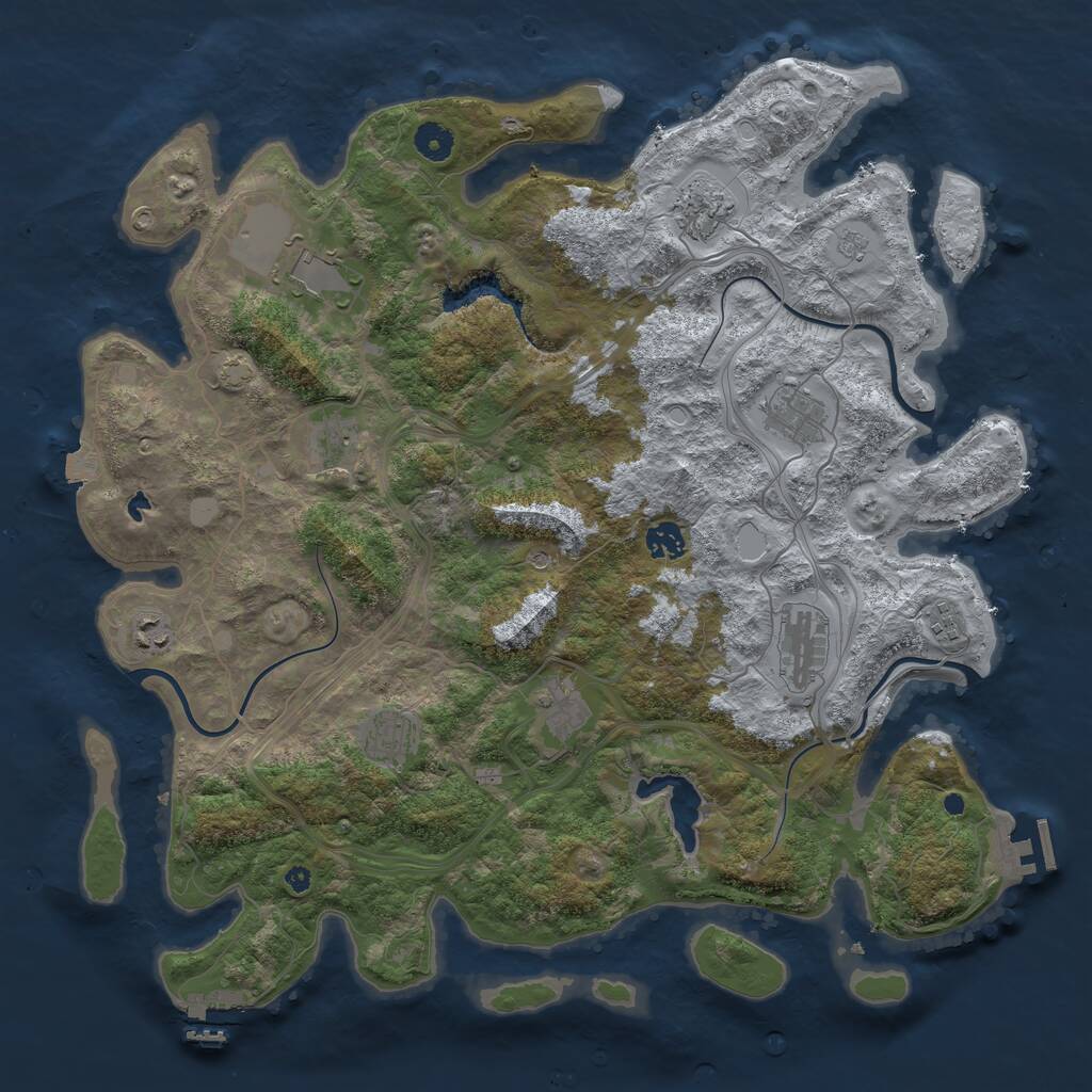 Rust Map: Procedural Map, Size: 4250, Seed: 120060532, 16 Monuments