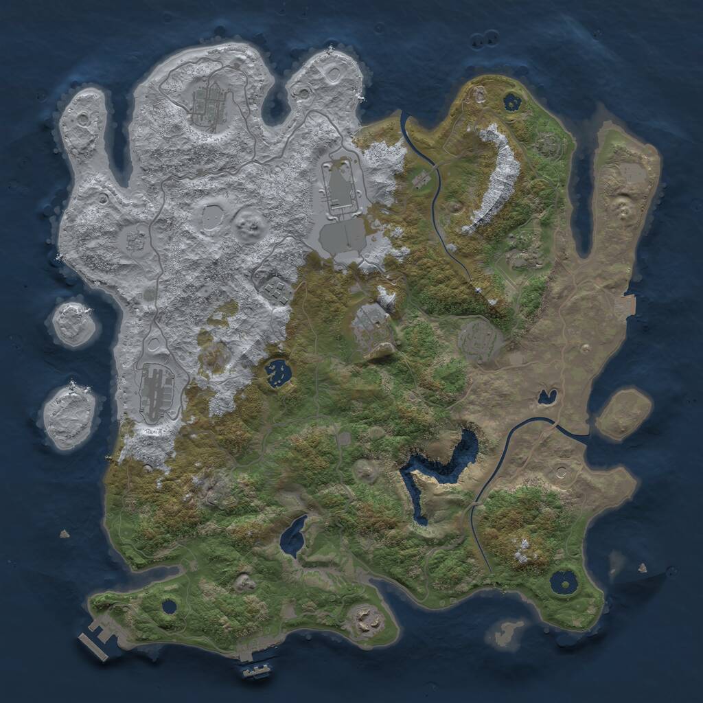 Rust Map: Procedural Map, Size: 4000, Seed: 109862572, 15 Monuments