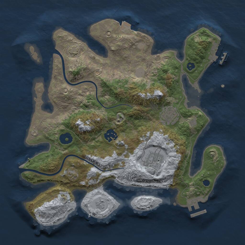 Rust Map: Procedural Map, Size: 3000, Seed: 2024010634, 8 Monuments
