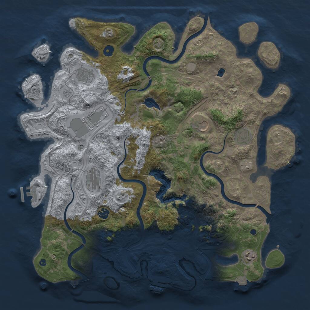 Rust Map: Procedural Map, Size: 4250, Seed: 139864572, 14 Monuments