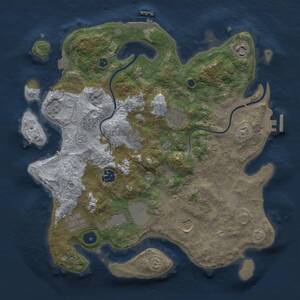 Thumbnail Rust Map: Procedural Map, Size: 3500, Seed: 335940734, 14 Monuments