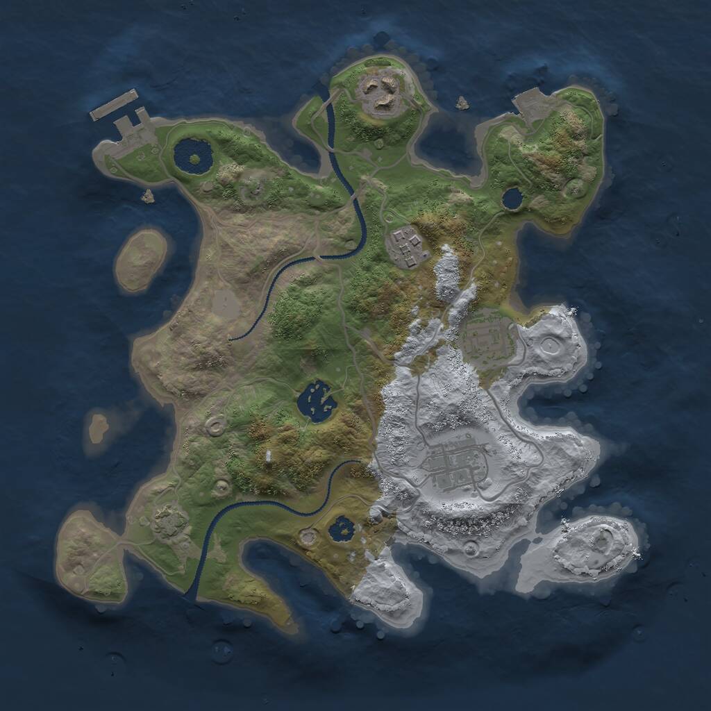 Rust Map: Procedural Map, Size: 2800, Seed: 1776846564, 8 Monuments