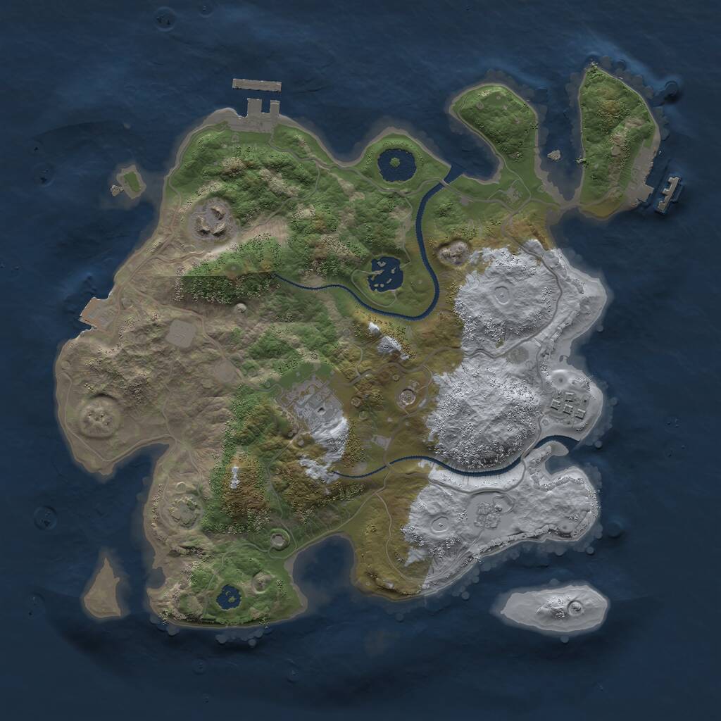 Rust Map: Procedural Map, Size: 3000, Seed: 205664048, 10 Monuments