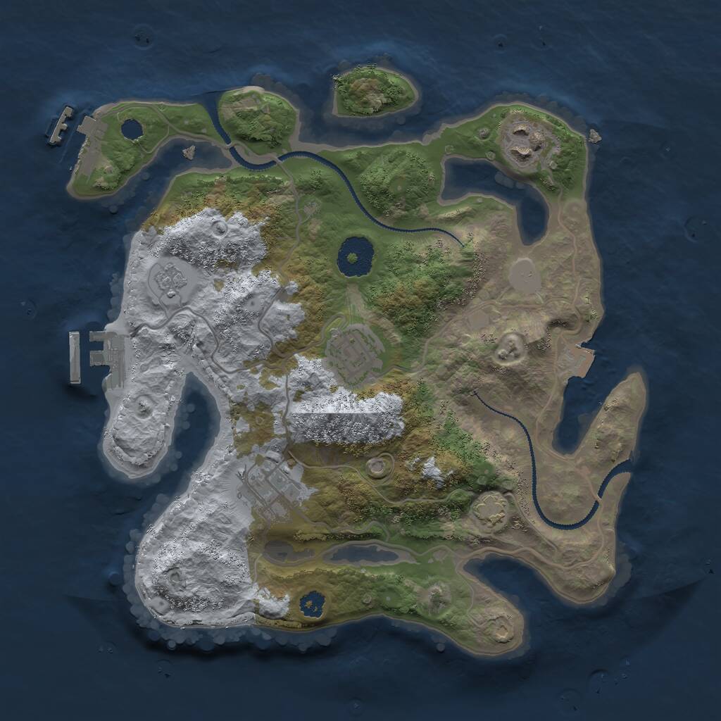 Rust Map: Procedural Map, Size: 2800, Seed: 1225123225, 8 Monuments