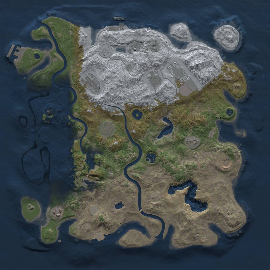 Rust Map: Procedural Map, Size: 4000, Seed: 1647313598, 15 Monuments