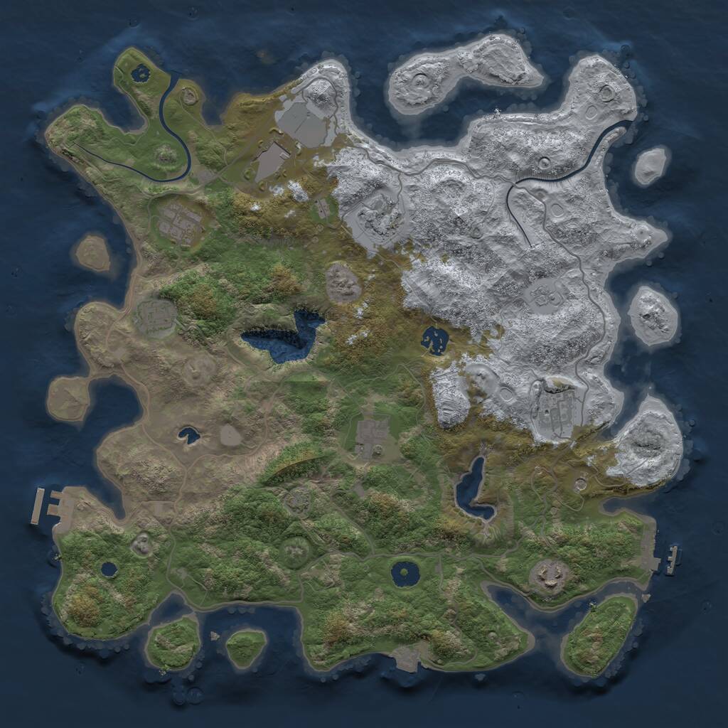Rust Map: Procedural Map, Size: 4000, Seed: 379695799, 14 Monuments