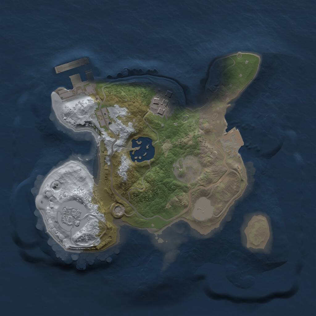 Rust Map: Procedural Map, Size: 1850, Seed: 427864, 5 Monuments