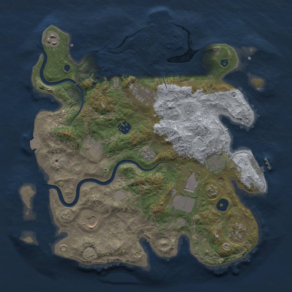 Rust Map: Procedural Map, Size: 3600, Seed: 68781143, 15 Monuments