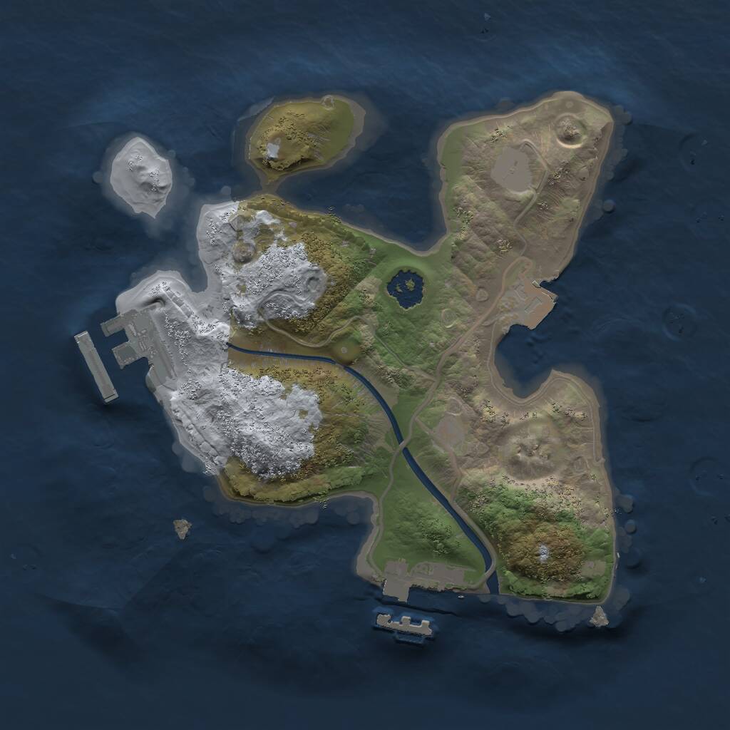 Rust Map: Procedural Map, Size: 2000, Seed: 285, 3 Monuments