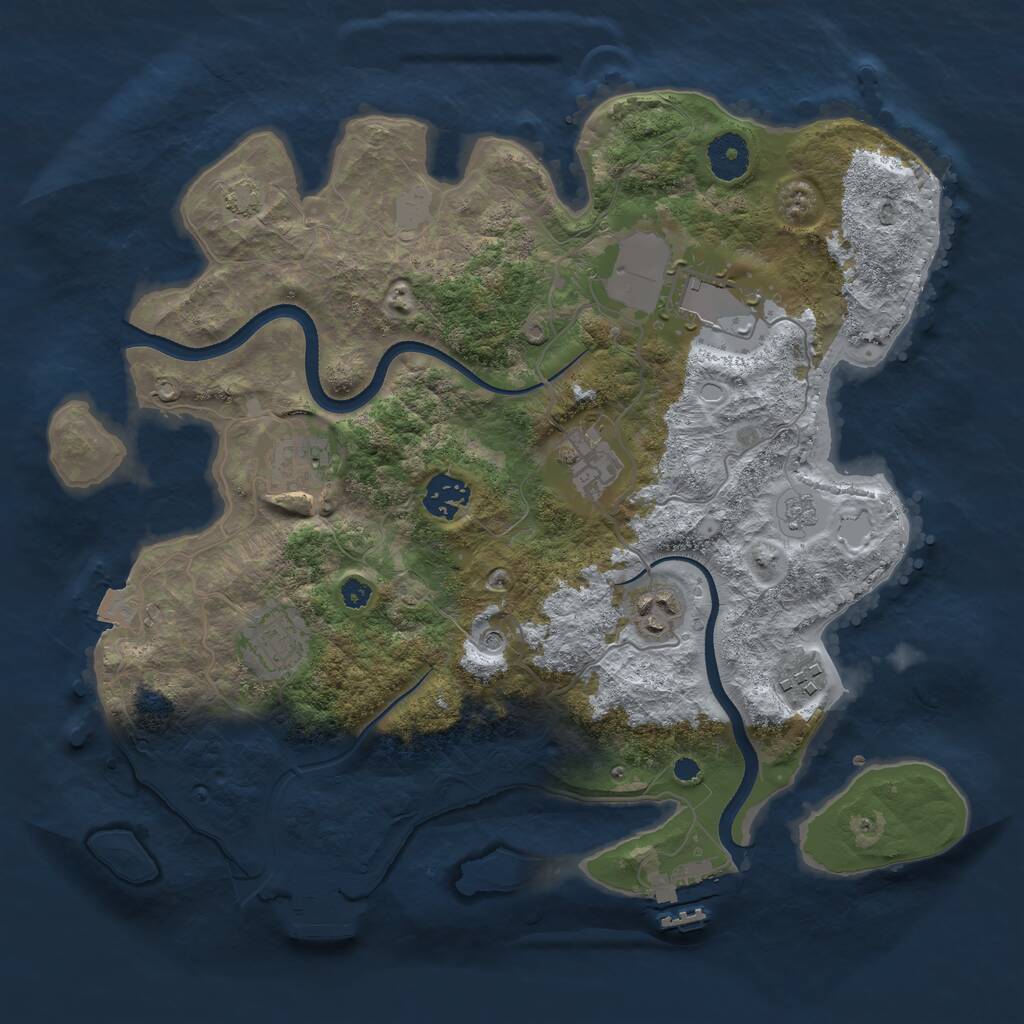 Rust Map: Procedural Map, Size: 3500, Seed: 1551536178, 13 Monuments