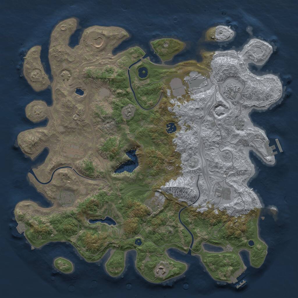 Rust Map: Procedural Map, Size: 4250, Seed: 18197, 16 Monuments