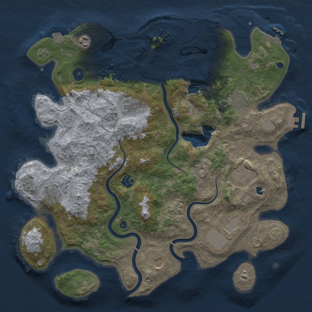 Rust Map: Procedural Map, Size: 4000, Seed: 907533005, 15 Monuments