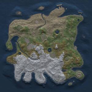 Thumbnail Rust Map: Procedural Map, Size: 3500, Seed: 45508586, 12 Monuments