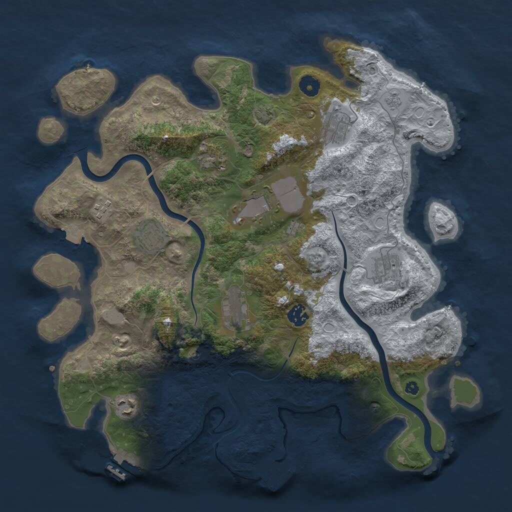 Rust Map: Procedural Map, Size: 3750, Seed: 1359384545, 15 Monuments