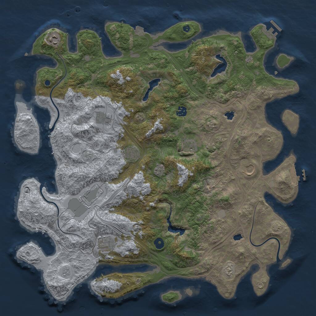 Rust Map: Procedural Map, Size: 4500, Seed: 58895258, 15 Monuments