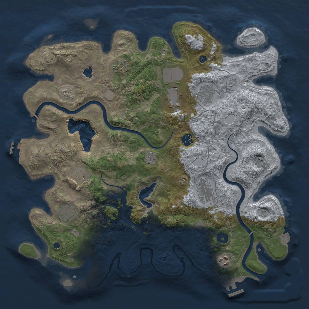 Rust Map: Procedural Map, Size: 4000, Seed: 141289071, 15 Monuments