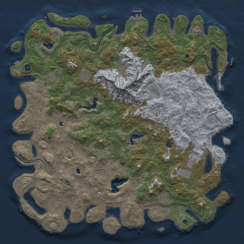 Rust Map: Procedural Map, Size: 5500, Seed: 262346401, 17 Monuments