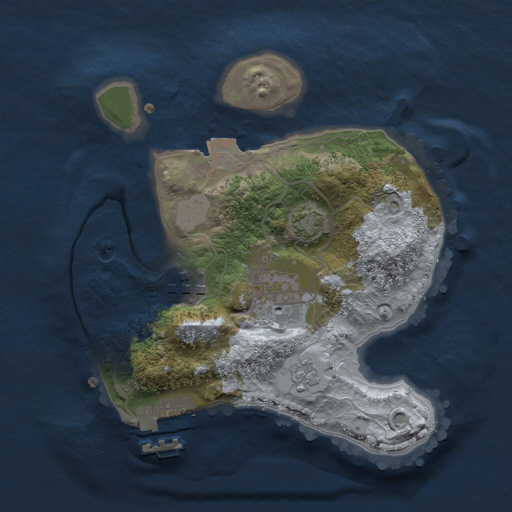 Rust Map: Procedural Map, Size: 2000, Seed: 558864394, 6 Monuments