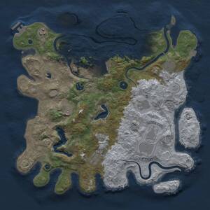 Thumbnail Rust Map: Procedural Map, Size: 4000, Seed: 43658, 15 Monuments