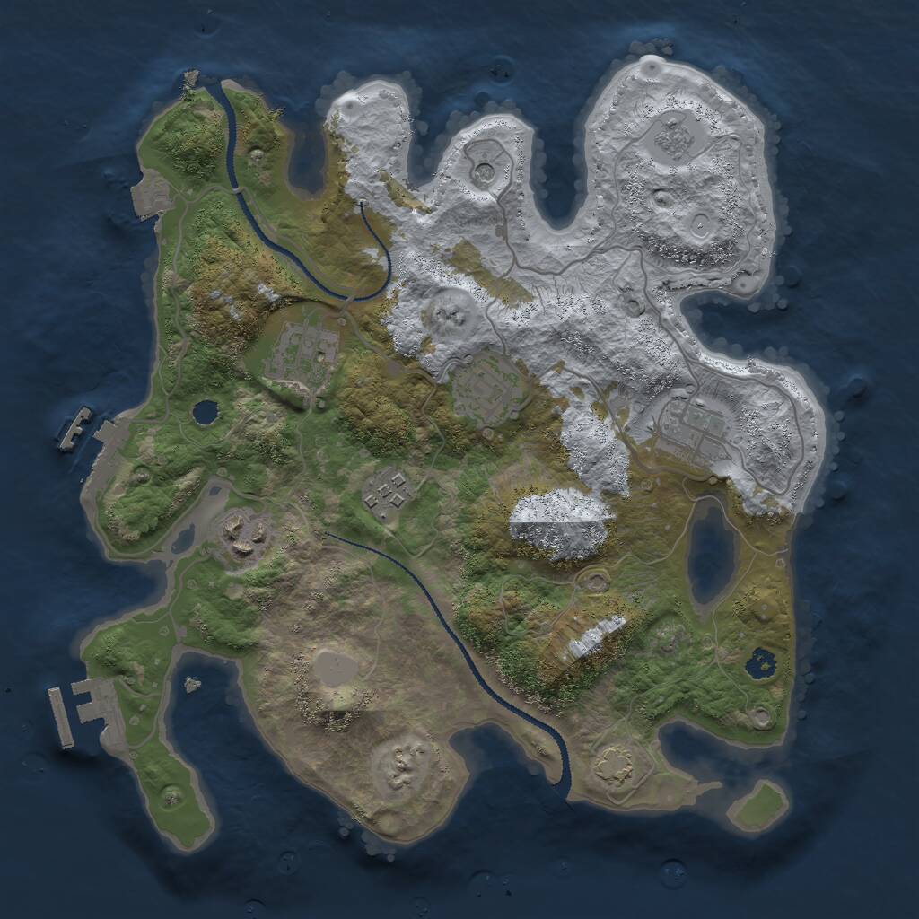 Rust Map: Procedural Map, Size: 3000, Seed: 26580, 11 Monuments