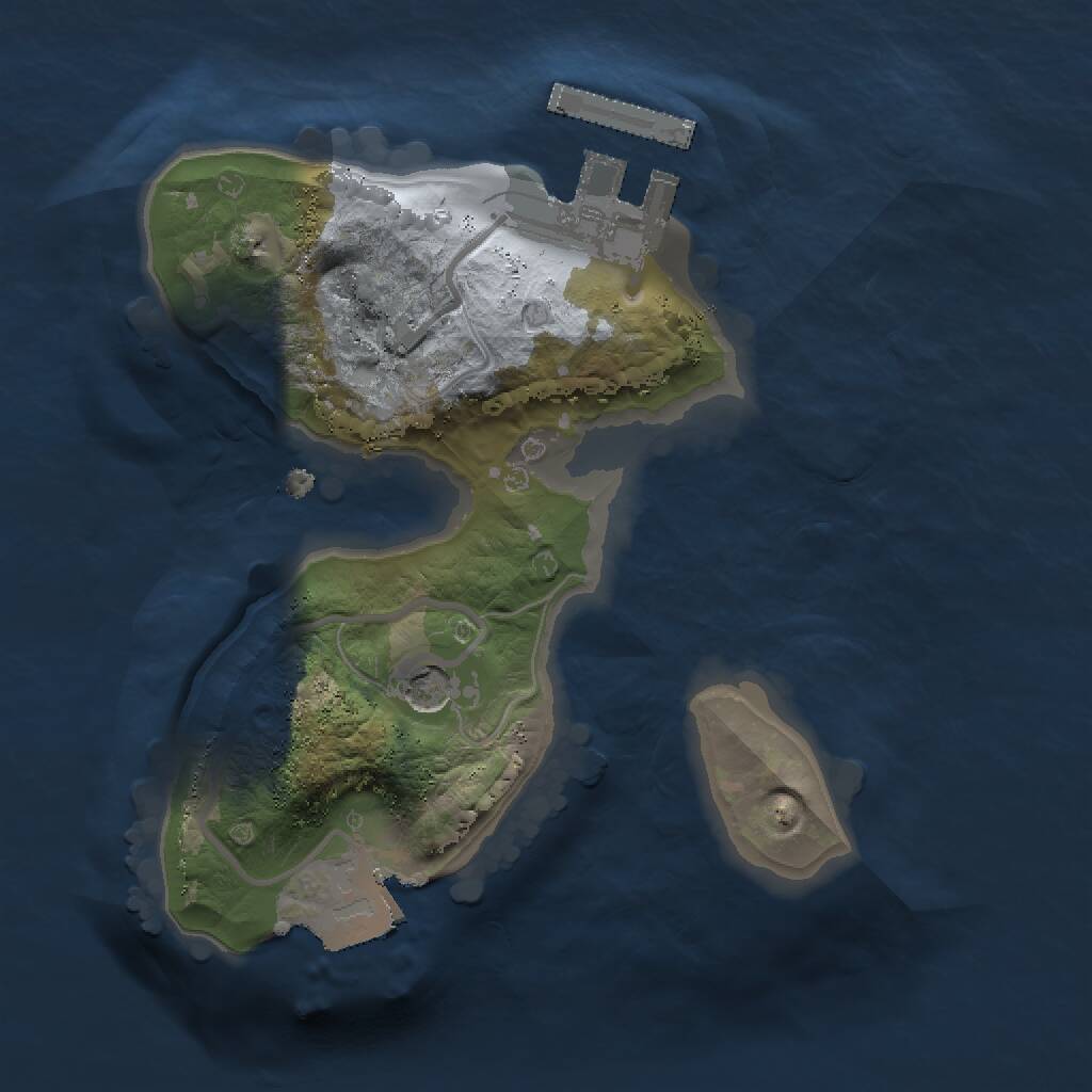 Rust Map: Procedural Map, Size: 1500, Seed: 593468200, 3 Monuments