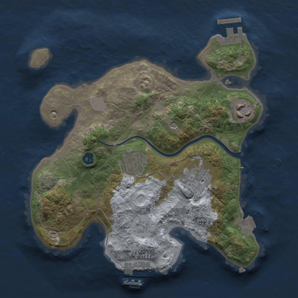 Rust Map: Procedural Map, Size: 2500, Seed: 1867569084, 9 Monuments