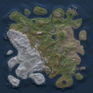 Thumbnail Rust Map: Procedural Map, Size: 3500, Seed: 453521708, 13 Monuments