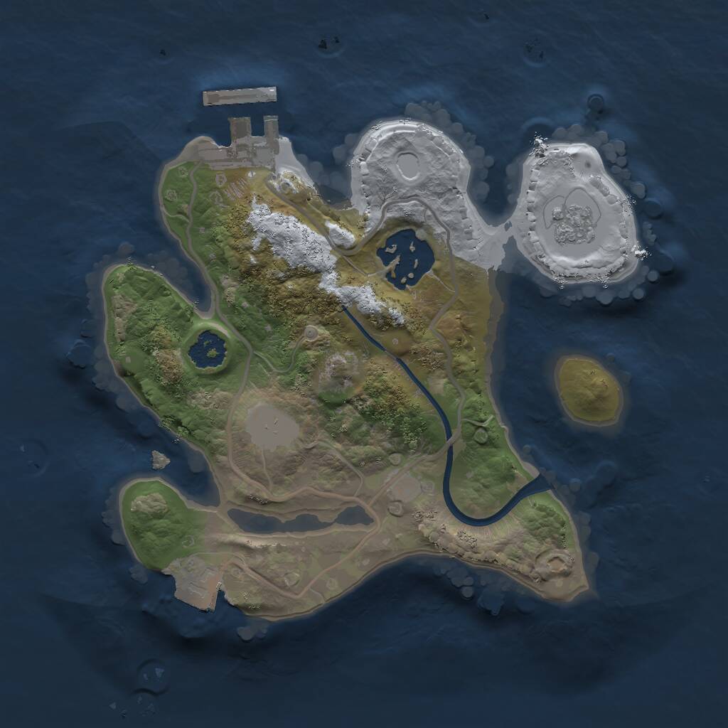 Rust Map: Procedural Map, Size: 2000, Seed: 121449174, 4 Monuments