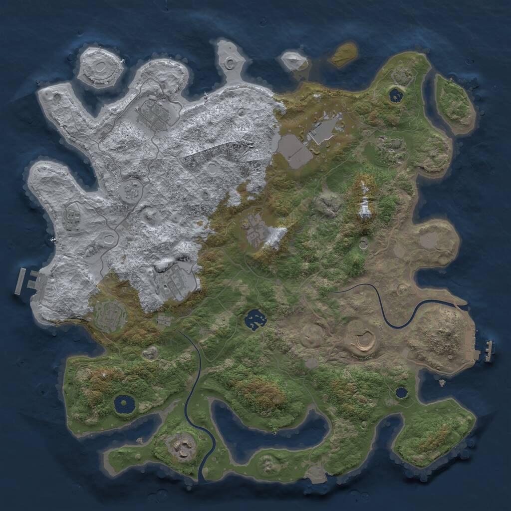 Rust Map: Procedural Map, Size: 3800, Seed: 1707865933, 16 Monuments