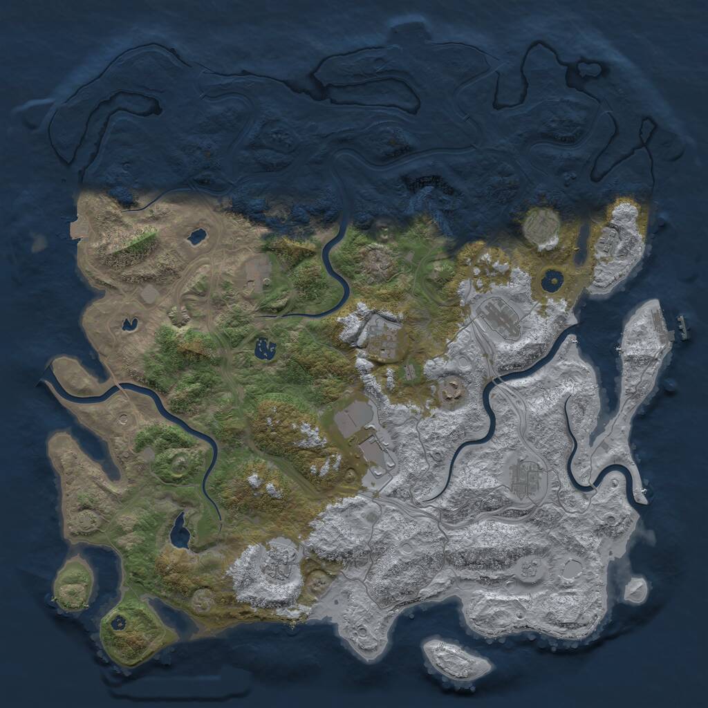 Rust Map: Procedural Map, Size: 4800, Seed: 1947436815, 16 Monuments