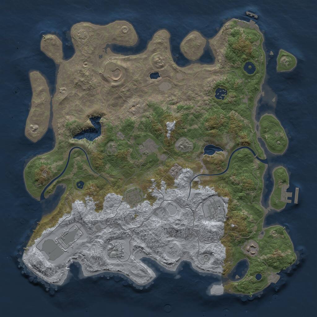 Rust Map: Procedural Map, Size: 4000, Seed: 70822027, 15 Monuments