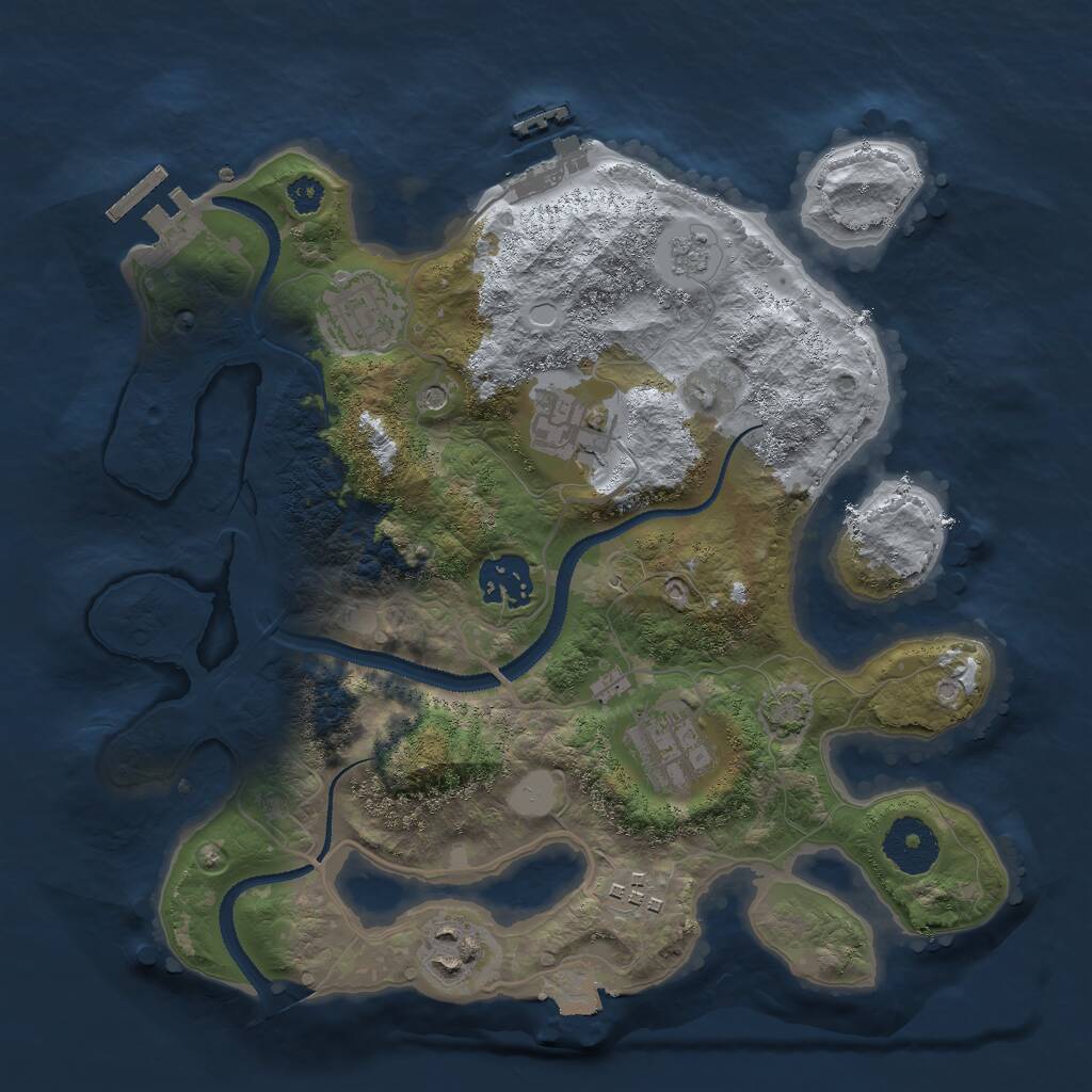 Rust Map: Procedural Map, Size: 3000, Seed: 1825891794, 12 Monuments