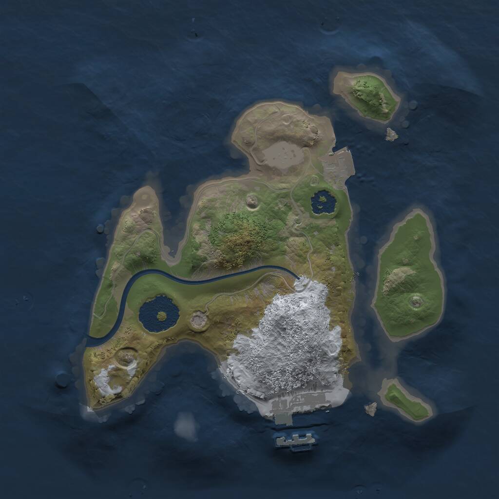 Rust Map: Procedural Map, Size: 2000, Seed: 35486, 2 Monuments