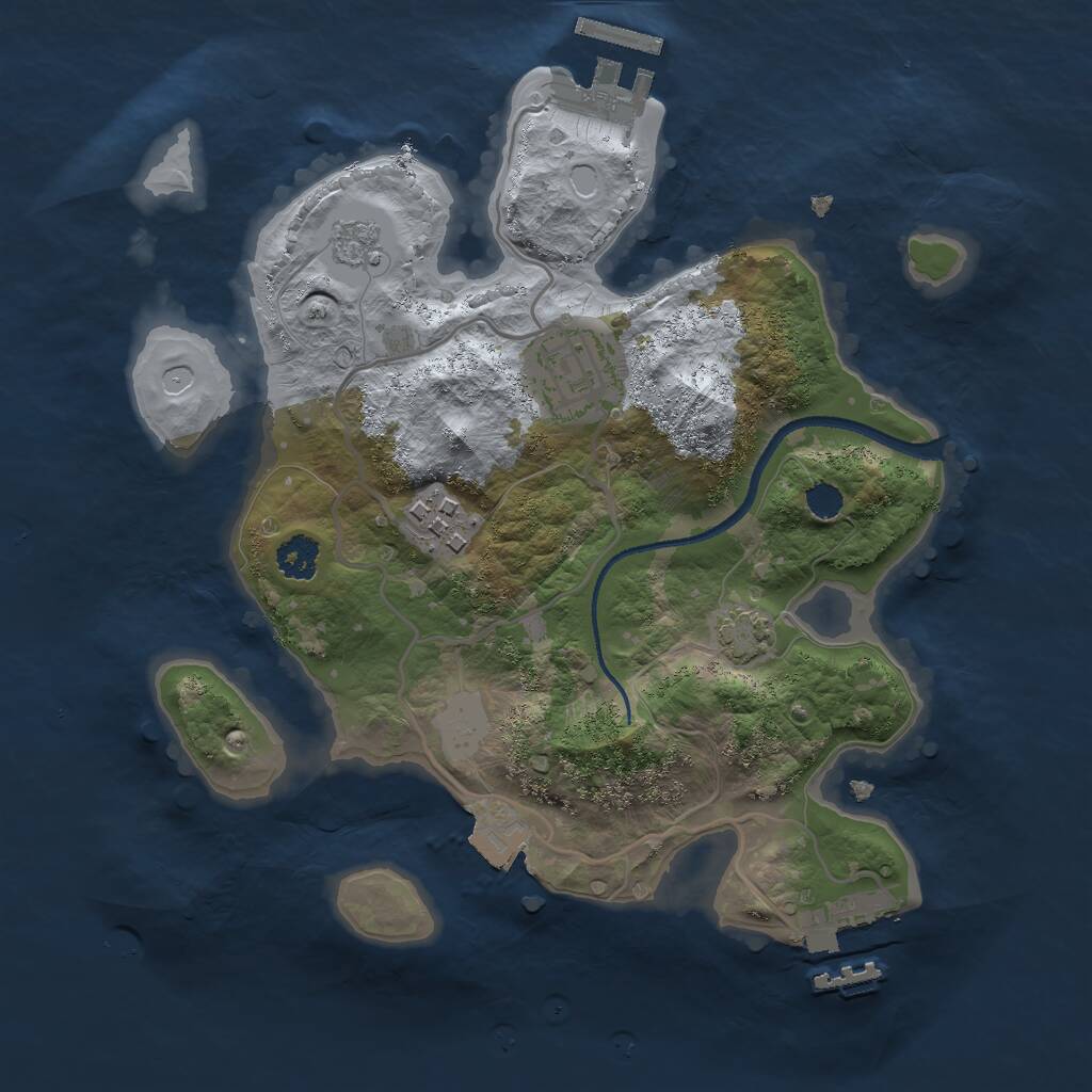 Rust Map: Procedural Map, Size: 2500, Seed: 1643510767, 7 Monuments