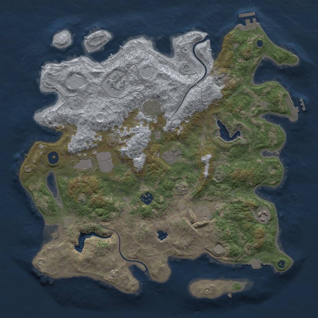 Rust Map: Procedural Map, Size: 4000, Seed: 145312, 14 Monuments