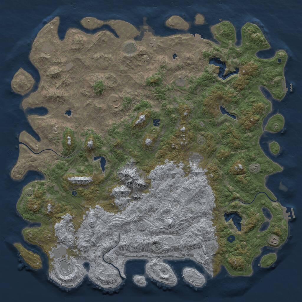 Rust Map: Procedural Map, Size: 6000, Seed: 75154, 17 Monuments
