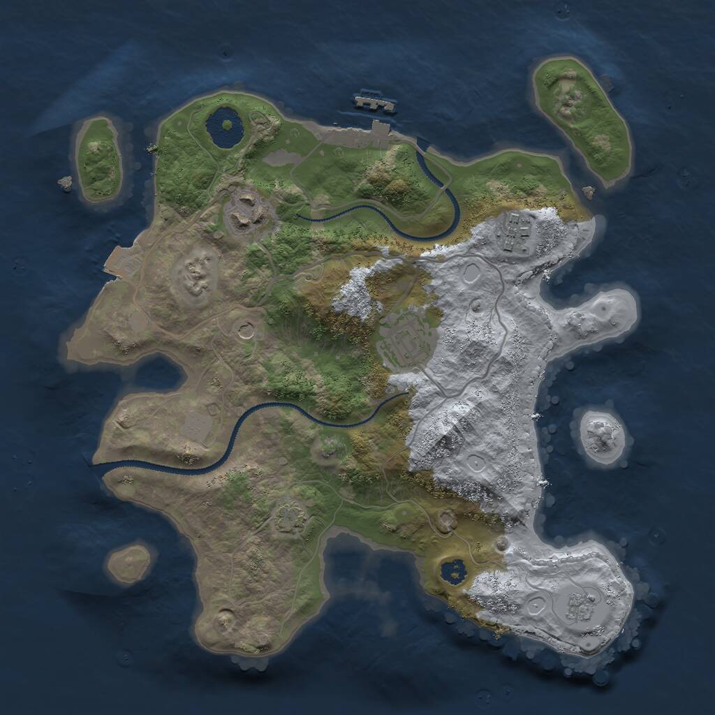Rust Map: Procedural Map, Size: 2800, Seed: 94737634, 8 Monuments