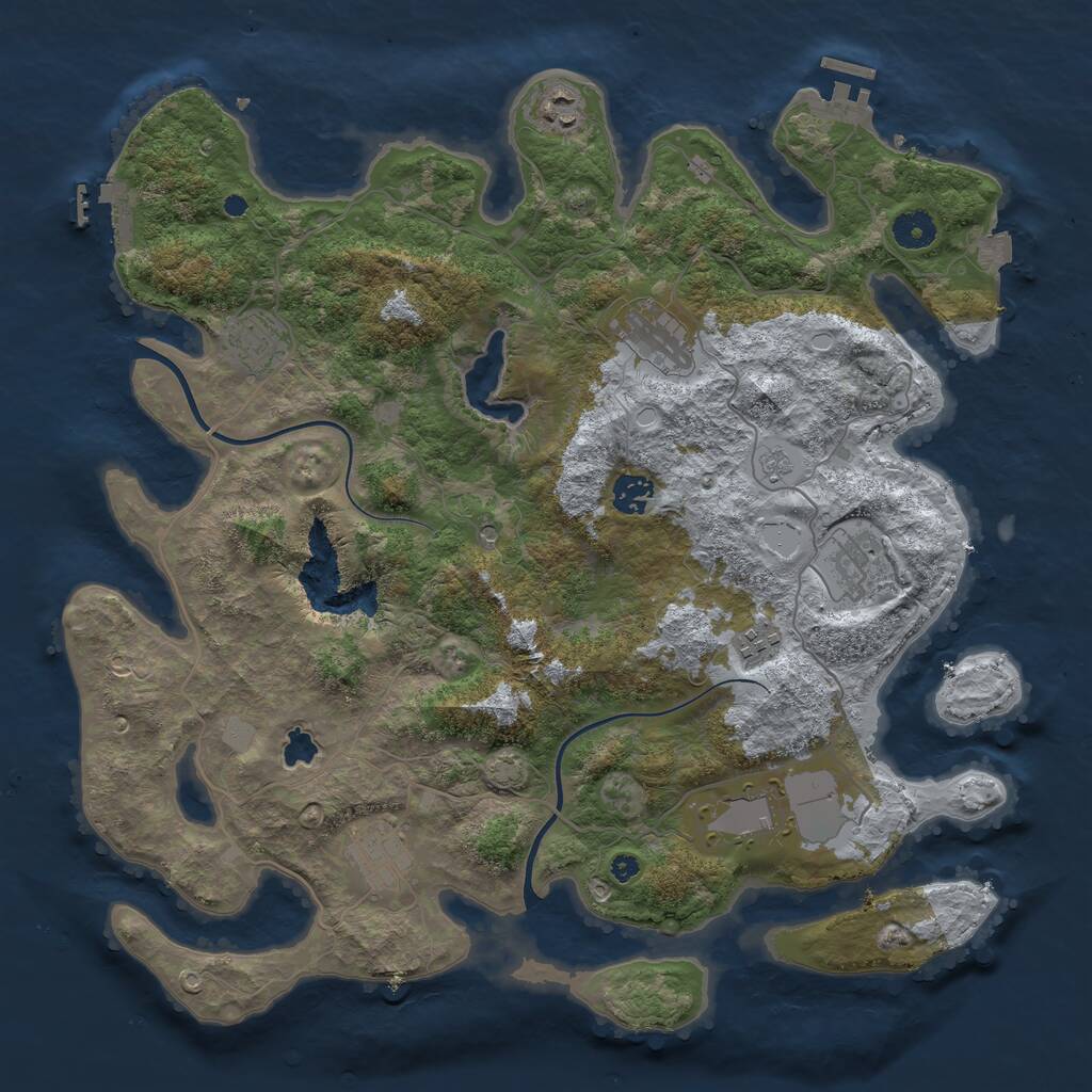 Rust Map: Procedural Map, Size: 4000, Seed: 806452021, 14 Monuments