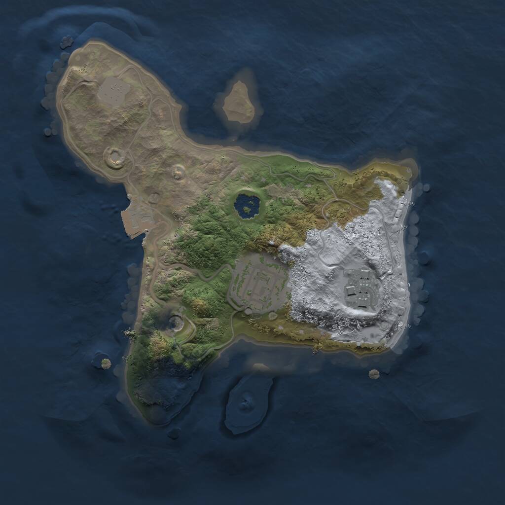 Rust Map: Procedural Map, Size: 2000, Seed: 449485065, 4 Monuments