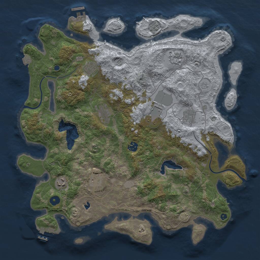 Rust Map: Procedural Map, Size: 4000, Seed: 85678143, 15 Monuments