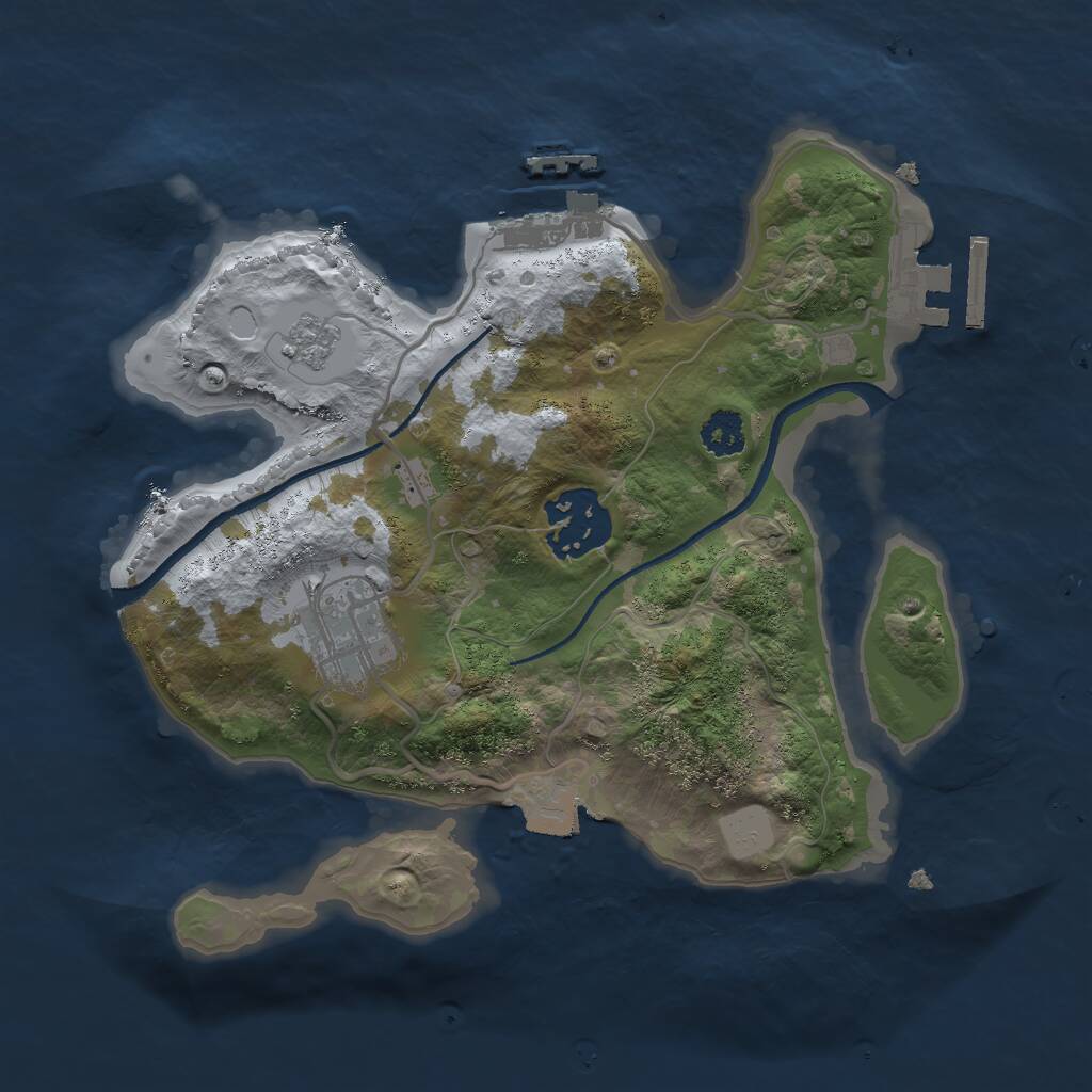 Rust Map: Procedural Map, Size: 2400, Seed: 31804, 6 Monuments