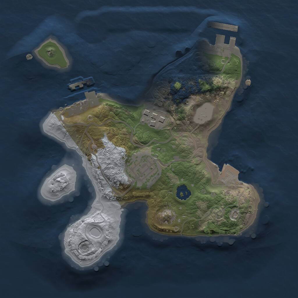 Rust Map: Procedural Map, Size: 2000, Seed: 2027526879, 5 Monuments
