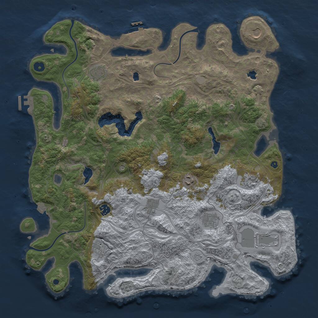 Rust Map: Procedural Map, Size: 4500, Seed: 954559638, 16 Monuments
