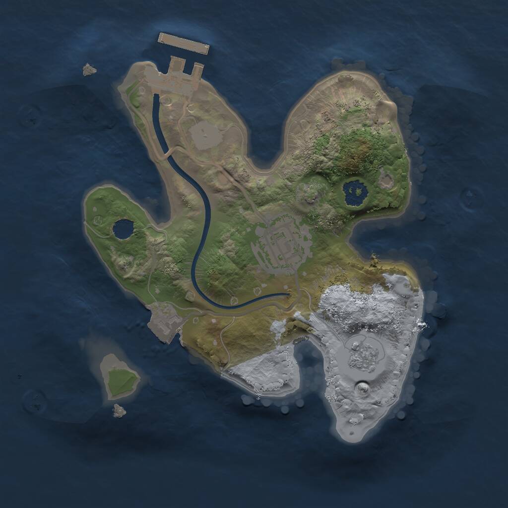 Rust Map: Procedural Map, Size: 2000, Seed: 72118, 4 Monuments