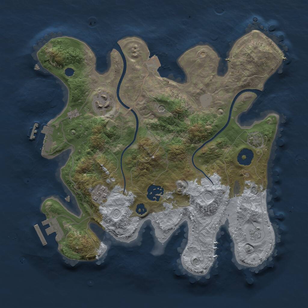 Rust Map: Procedural Map, Size: 2800, Seed: 1527152155, 9 Monuments