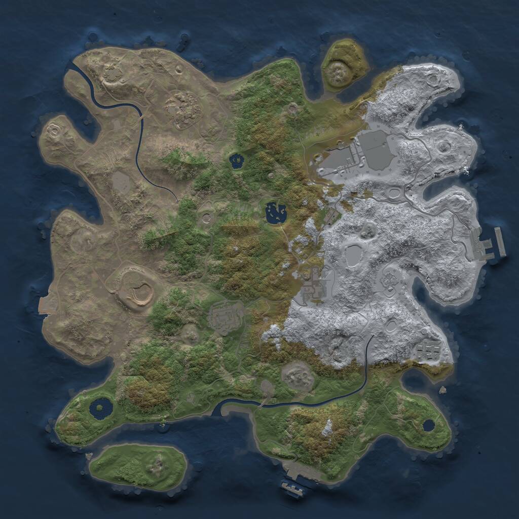 Rust Map: Procedural Map, Size: 3500, Seed: 4324232, 13 Monuments
